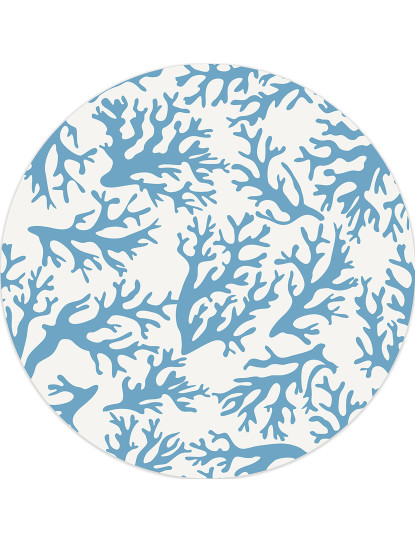 imagem de Tapete Vinil Circular coral azul1