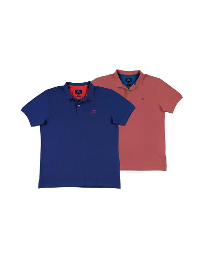 imagem de Pack 2 Pólos Básicos Homem Azul-Rosa1