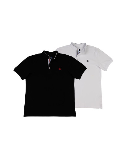 imagem de Pack 2 Pólos Gola Mao Homem Preto-Branco1