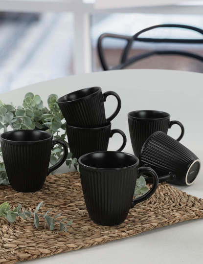 imagem de Conjunto Chávenas 6 Peças Preto1