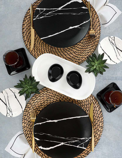 imagem de Conjunto Pequeno Almoço 11 Peças Preto Branco1