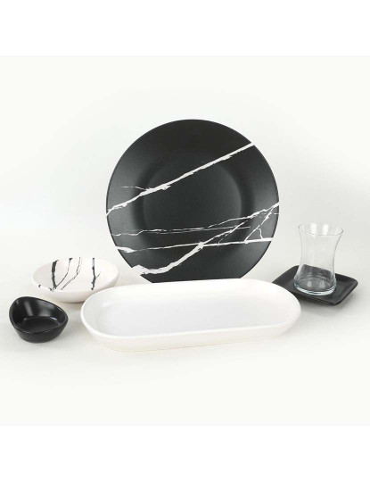 imagem de Conjunto Pequeno Almoço 11 Peças Preto Branco3