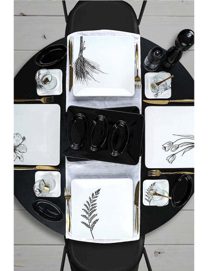 imagem de Conjunto Pequeno Almoço 20 Peças Preto Branco1
