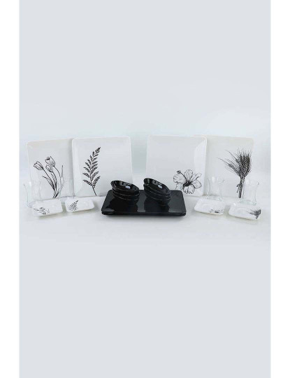 imagem de Conjunto Pequeno Almoço 20 Peças Preto Branco4