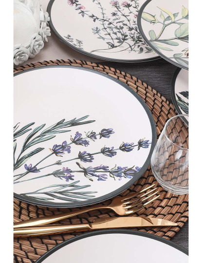 imagem de Serviço Pratos 6 peças Branco Verde Roxo Preto2