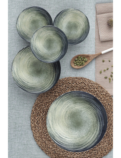 imagem de Serviço Jantar 24 Peças Creme, Verde E Preto1
