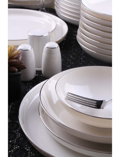imagem de Serviço Jantar 69 peças Branco Prateado9