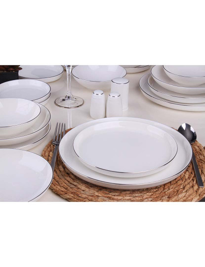 imagem de Serviço Jantar 69 peças Branco Prateado10