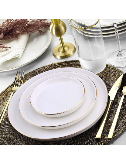 imagem de Serviço Jantar 69 Peças Dourado Branco1