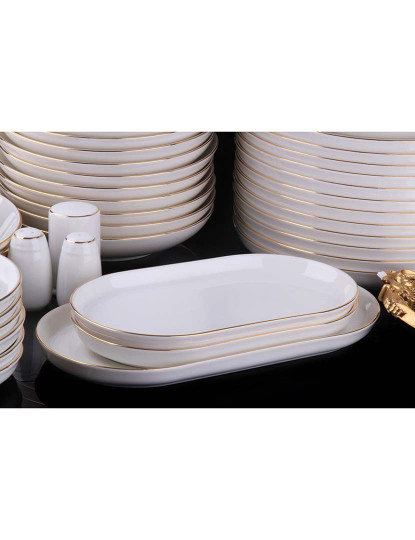 imagem de Serviço Jantar 69 Peças Dourado Branco4
