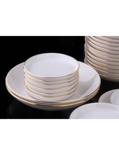 imagem de Serviço Jantar 69 Peças Dourado Branco5