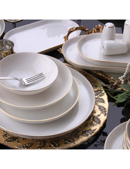 imagem de Serviço Jantar 69 Peças Dourado Branco9