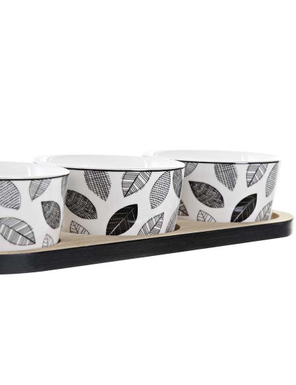 imagem de Tábua Aperitivos 4Pcs Gres Bambu Folhas 2