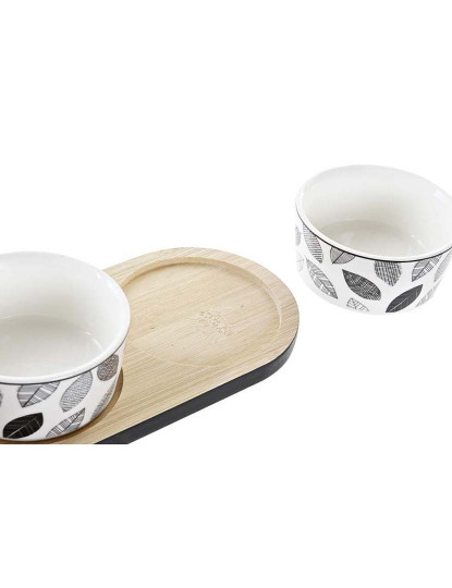 imagem de Tábua Aperitivos 4Pcs Gres Bambu Folhas 3