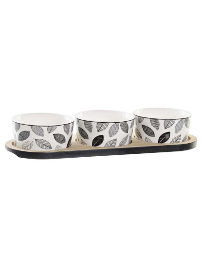 imagem de Tábua Aperitivos 4Pcs Gres Bambu Folhas 1