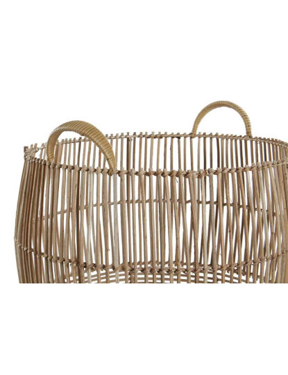 imagem de Conjunto 2 Cestas Rattan Castanho Claro 2