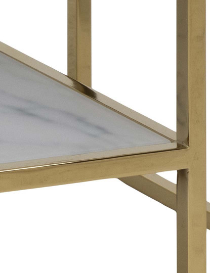 imagem de Mesa de centro Alisma em  Cristal Branco e Metal Dourado2