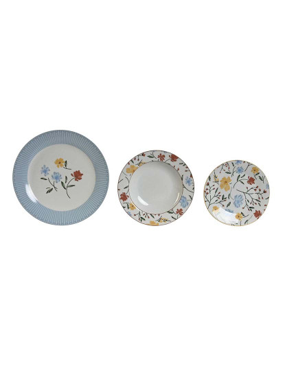 imagem de Louça  Decor Azul Branco Porcelana Floral 18 Peças 27 x 27 x 3 cm2