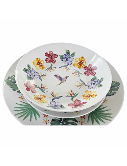 imagem de Conjunto de Louça  Decor Branco Multicolor Porcelana Tropical 18 Peças5