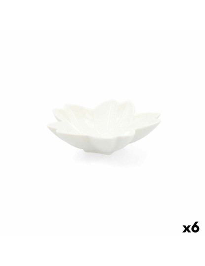 imagem de bandeja de aperitivos Select Flor Cerâmica Branco 6 Unidades Pack 6x3