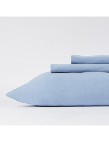 imagem de Conjunto de lençóis de algodão Jersey Azul4
