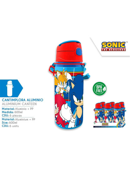 imagem de Garrafa Alumínio Com Pega 600Ml Sonic 6X TU2