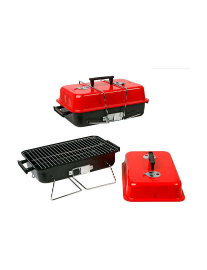 imagem de Barbecue Portátil Vermelho Preto1