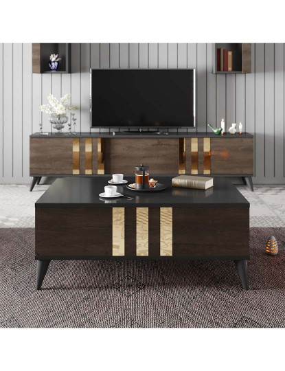 imagem de Mesa Centro Dourado Antracite Walnut2