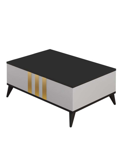 imagem de Mesa Centro Dourado Antracite Branco5