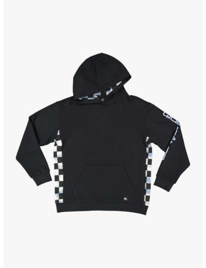 imagem de Pullover Rapaz Checkers Hood Fleece Yth Preto1