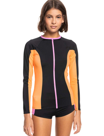 imagem de Rashguard Senhora Roxy Active Zipped Ls Lycra Preto1