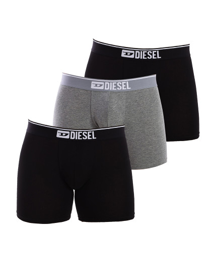 imagem de Pack-3 boxers longos de algodão elástico Preto-cinza1