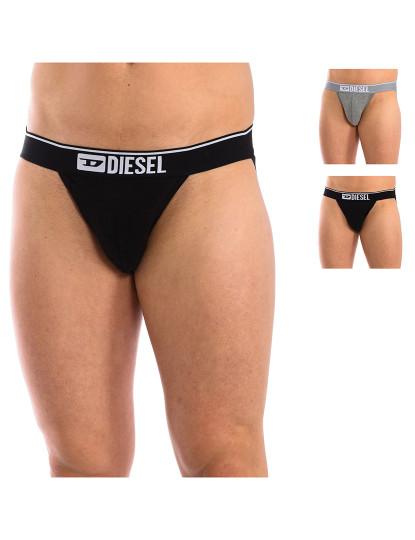 imagem de Pack-3 jockstrap de tecido respirável Diesel Preto-cinza3