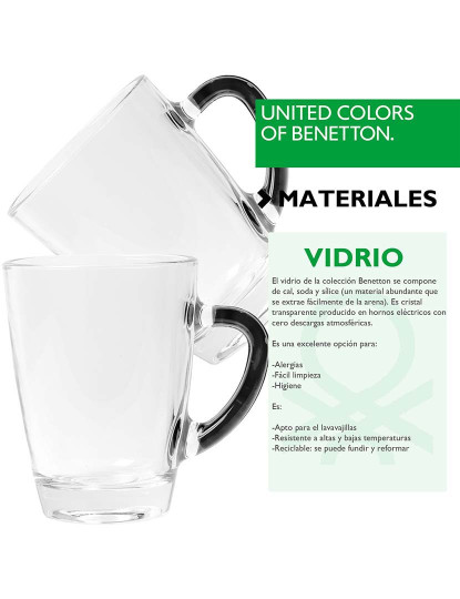 imagem de Conjunto 8 Canecas 0,3L Vidro Preto e Branco5