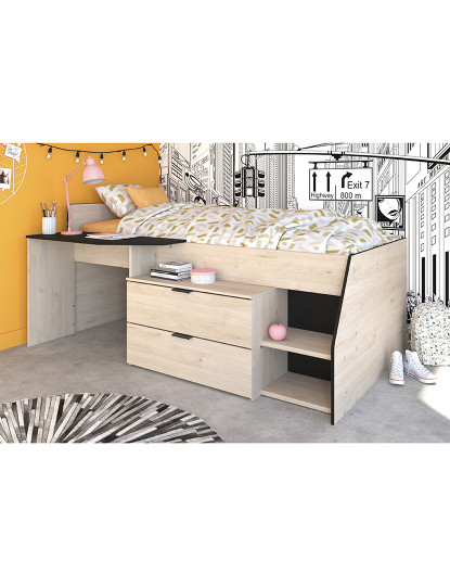 imagem de Cama Milky Carvalho e Preto 90x190 e 200 cm16