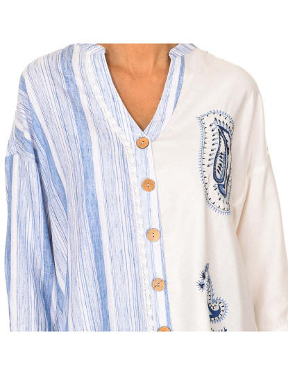 imagem de Camisa Senhora Branco Azul2