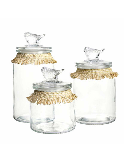 imagem de Conjunto de 3 Potes Decor Cristal Natural Transparente2