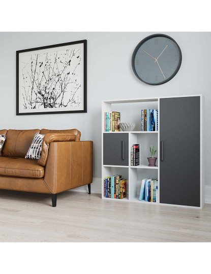 imagem de Estante Ridge Branco Antracite2