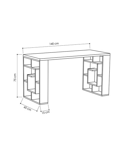 imagem de Mesa de Estudo Maze Carvalho Branco4