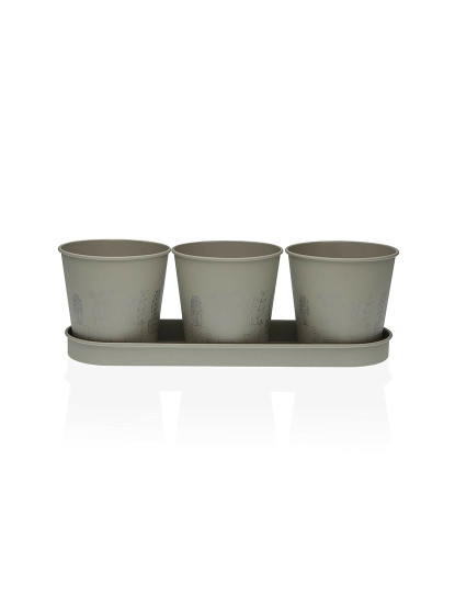 imagem de Vaso Versa Cinzento Triplo Metal (11 x 33 cm)2