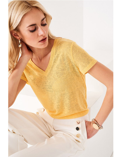 imagem de T-Shirt Decote em V Amarelo Ref 1183