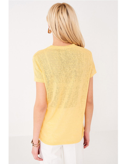 imagem de T-Shirt Decote em V Amarelo Ref 1186