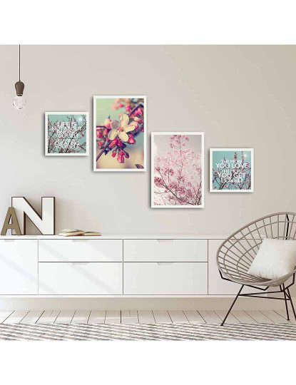 imagem de Pintura Decorativa MDF C/ Moldura (4 Peças) Multicor1
