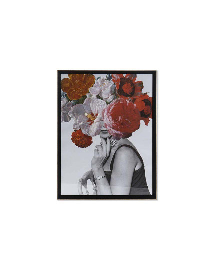 imagem de Quadro Tela Vidro Mulher Multicor 1