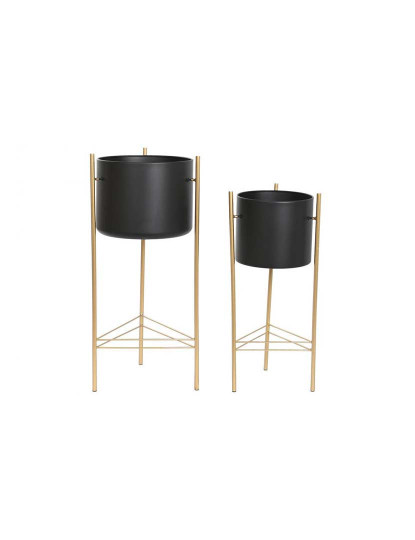 imagem de Vaso Set 2 Metal Preto 1