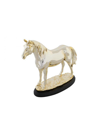 imagem de Figura Resina Cavalo Metalizado Dourado1