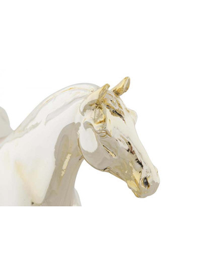 imagem de Figura Resina Cavalo Metalizado Dourado2