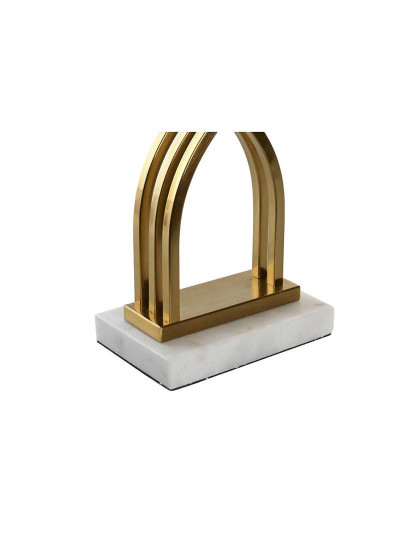 imagem de Candeeiro Mesa Metal Mármore Dourado 2