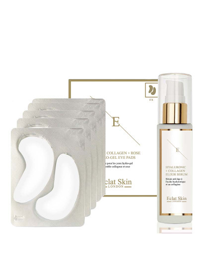 imagem de Ácido Hialurônico e soro de colágeno - 60ml + COLÁGENO DUPLO + ROSE HYDROGEL EYE PADS 5 X 21