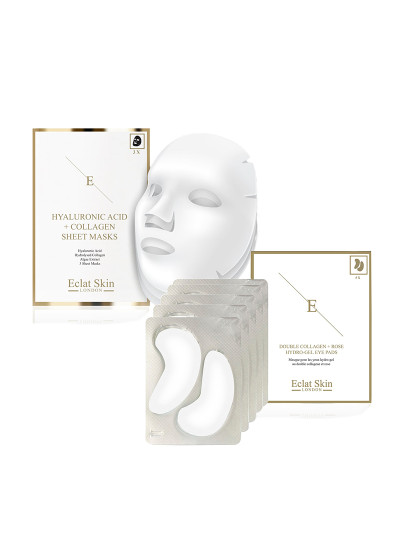 imagem de Kit 2pçs Máscara + Almofadas de Olhos Hidrogel Duplo Colagénio & Rosa1